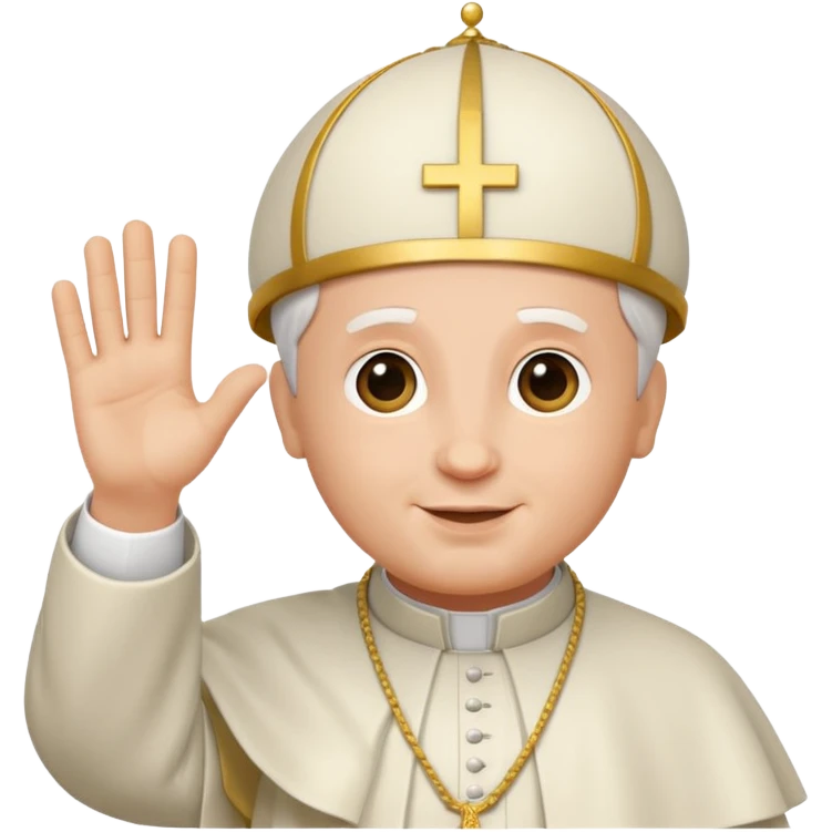 Pope Leo waving hello emoji
