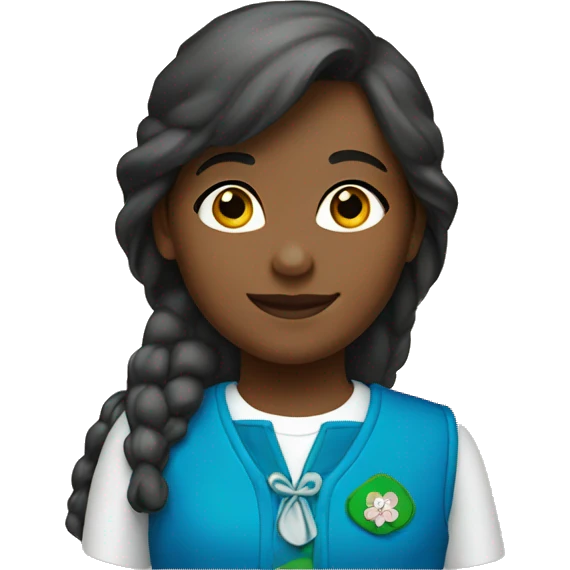 Girl Scout Daisy troop member in blue vest emoji