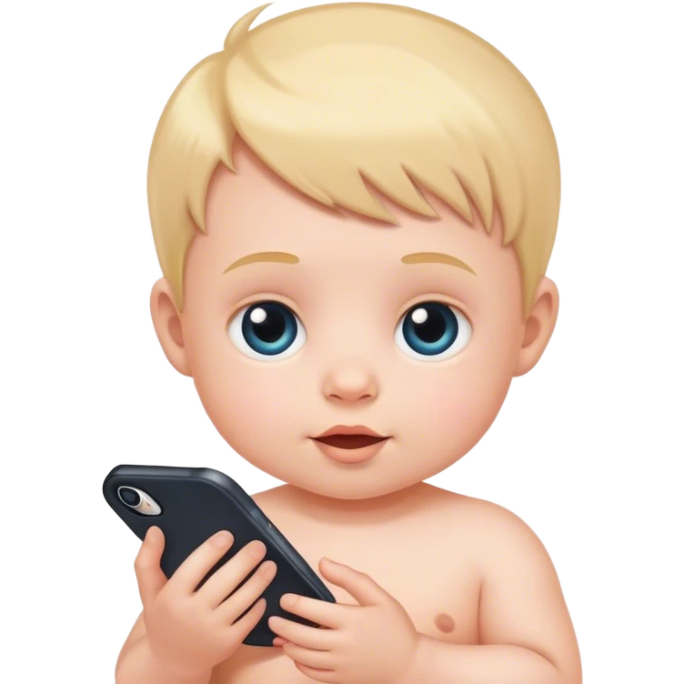 Baby with iPhone emoji