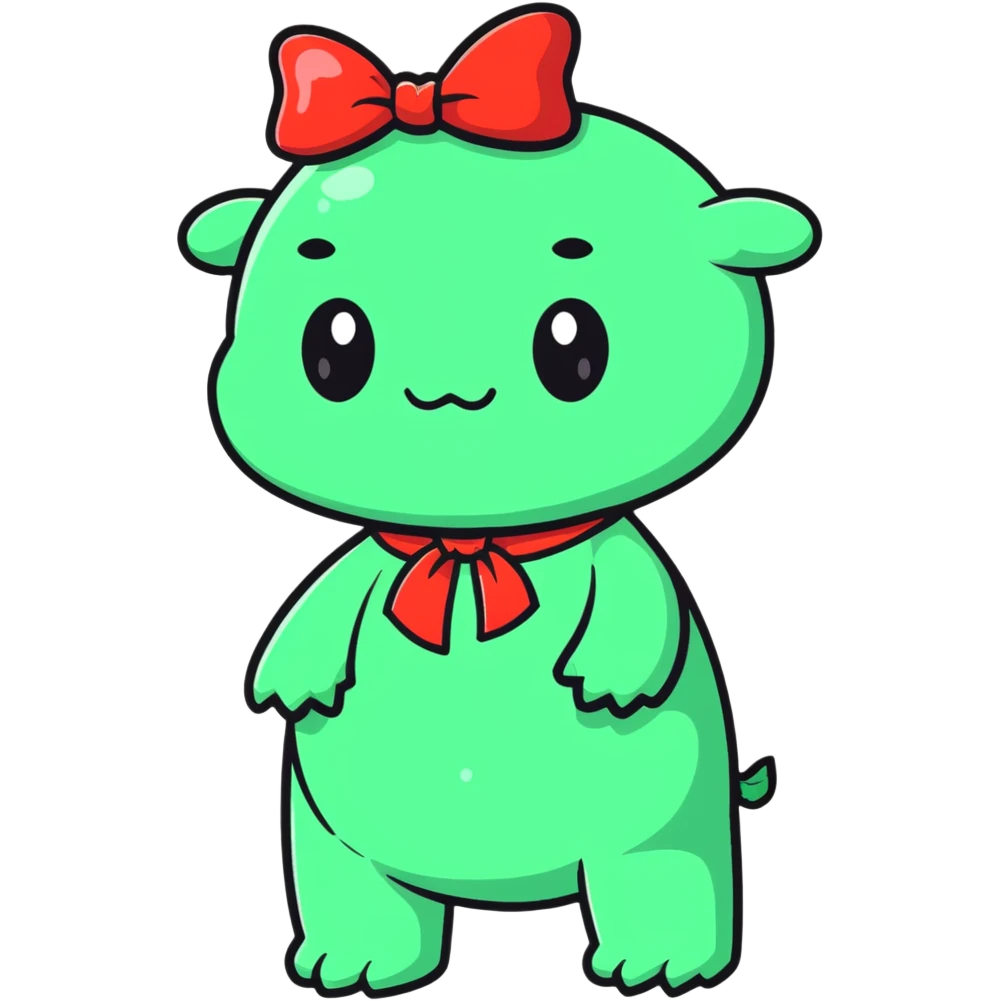 Ugly thing with a bow emoji