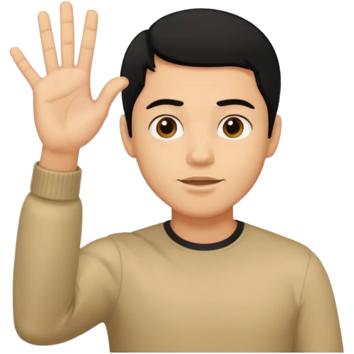 light skin black hair man gesturing no emoji