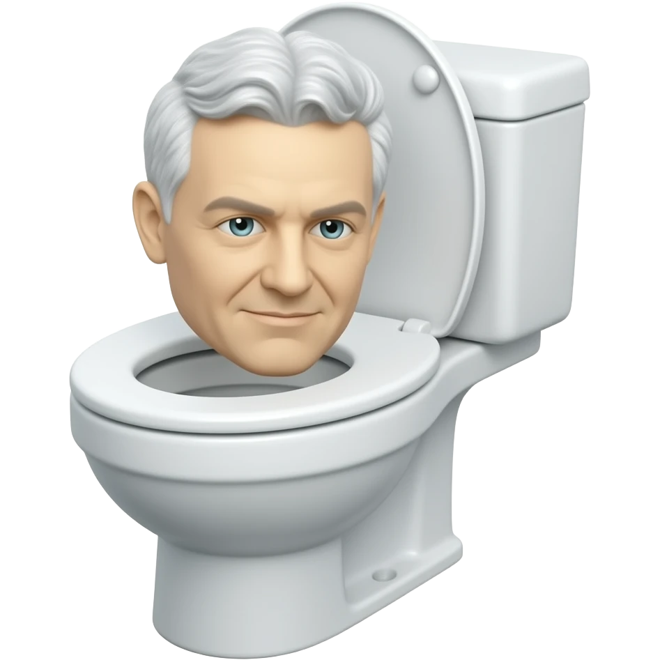 Toilet with a head inside emoji