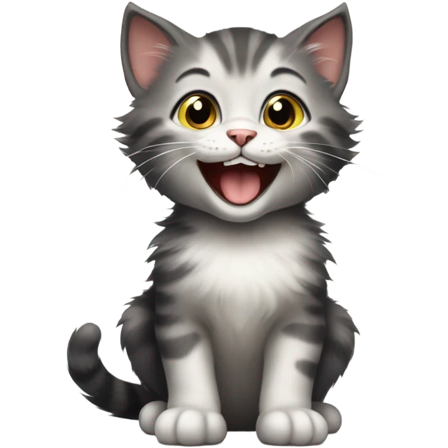Laughing kitten emoji
