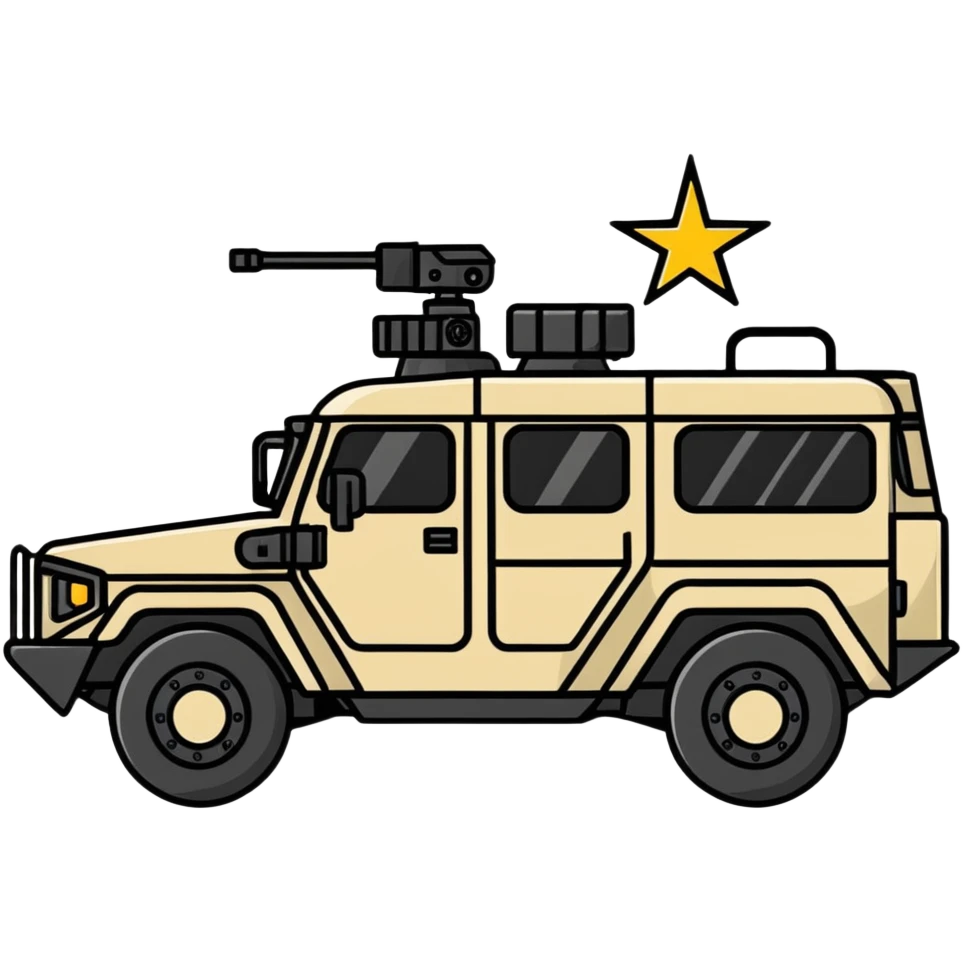 army tactical vehicle with star emblem emoji