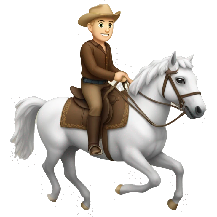 White man riding horse emoji