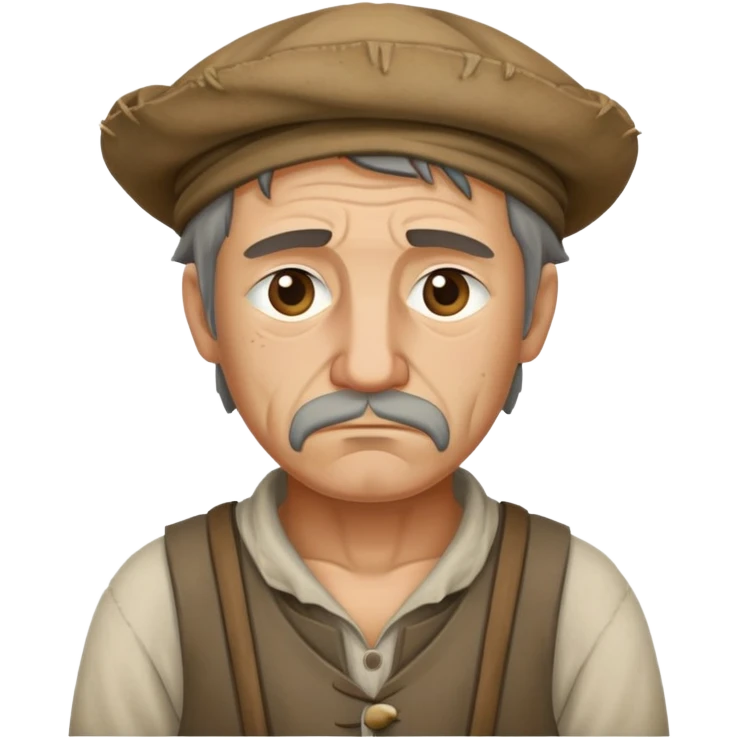 Peasant man sad emoji