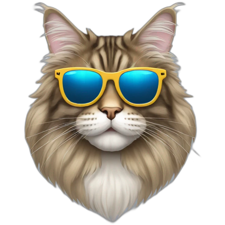 maine coon with sunglasses emoji