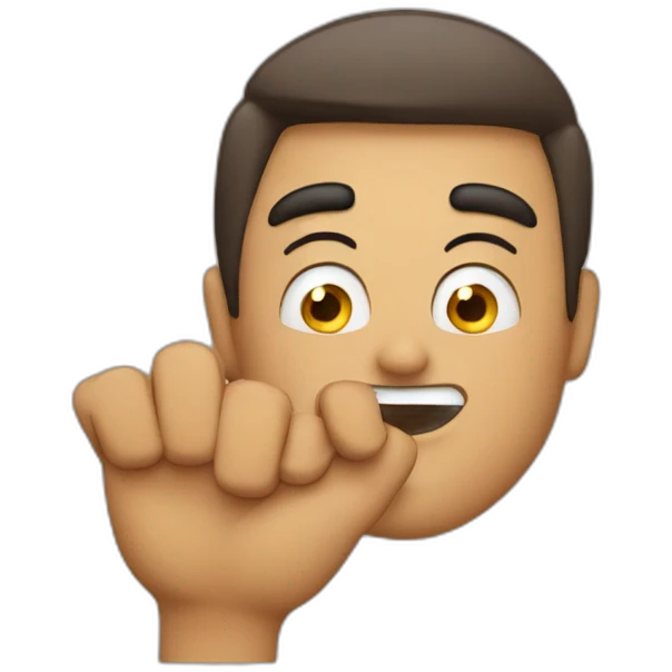 Emoji doing finger quotes emoji