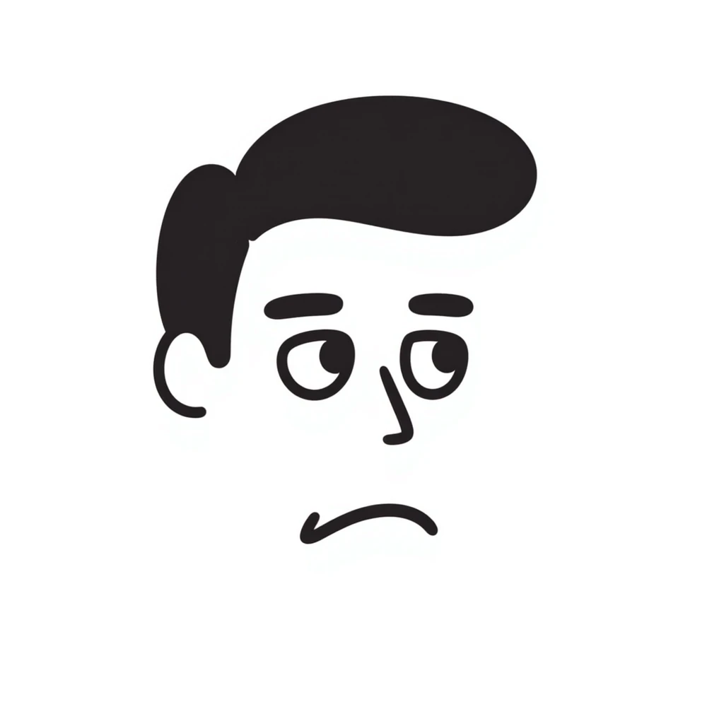 hand-drawn sad face emoji