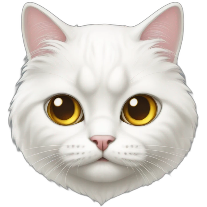 persian white cat head emoji