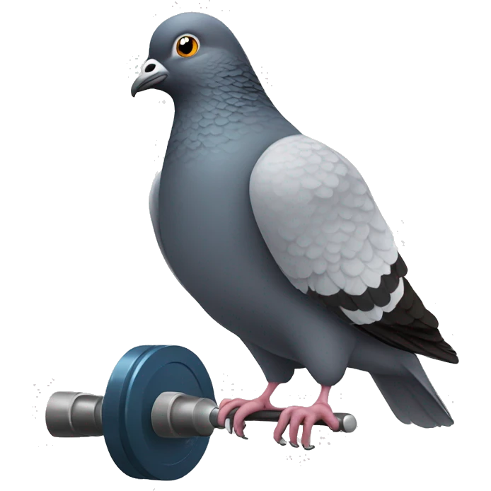 Pigeon lifting weights  emoji