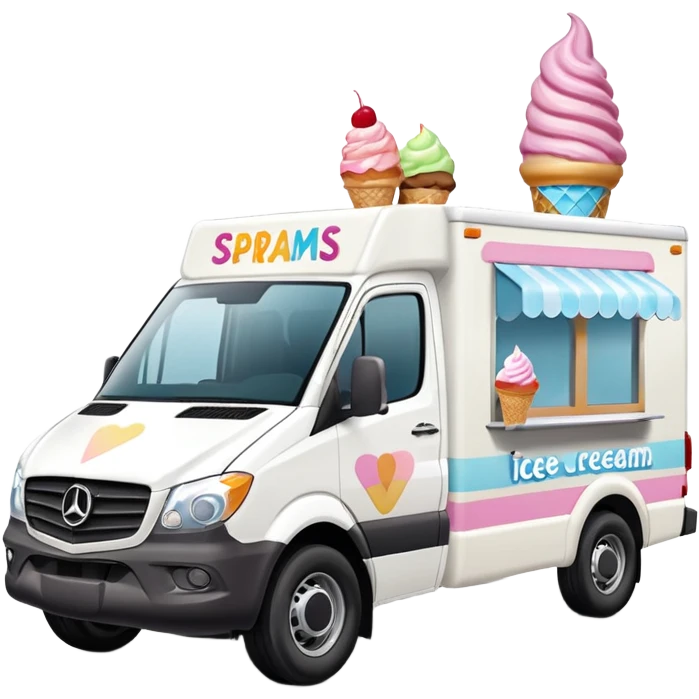 Extended body Sprinter 4500 van high roof delivery truck ice cream mobile  emoji