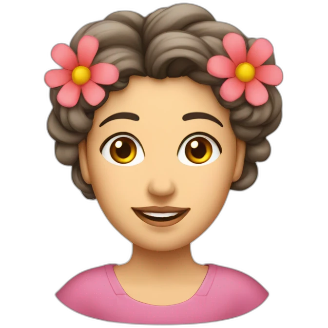 mujer-pelirroja-con-tijeras-papel-flor emoji