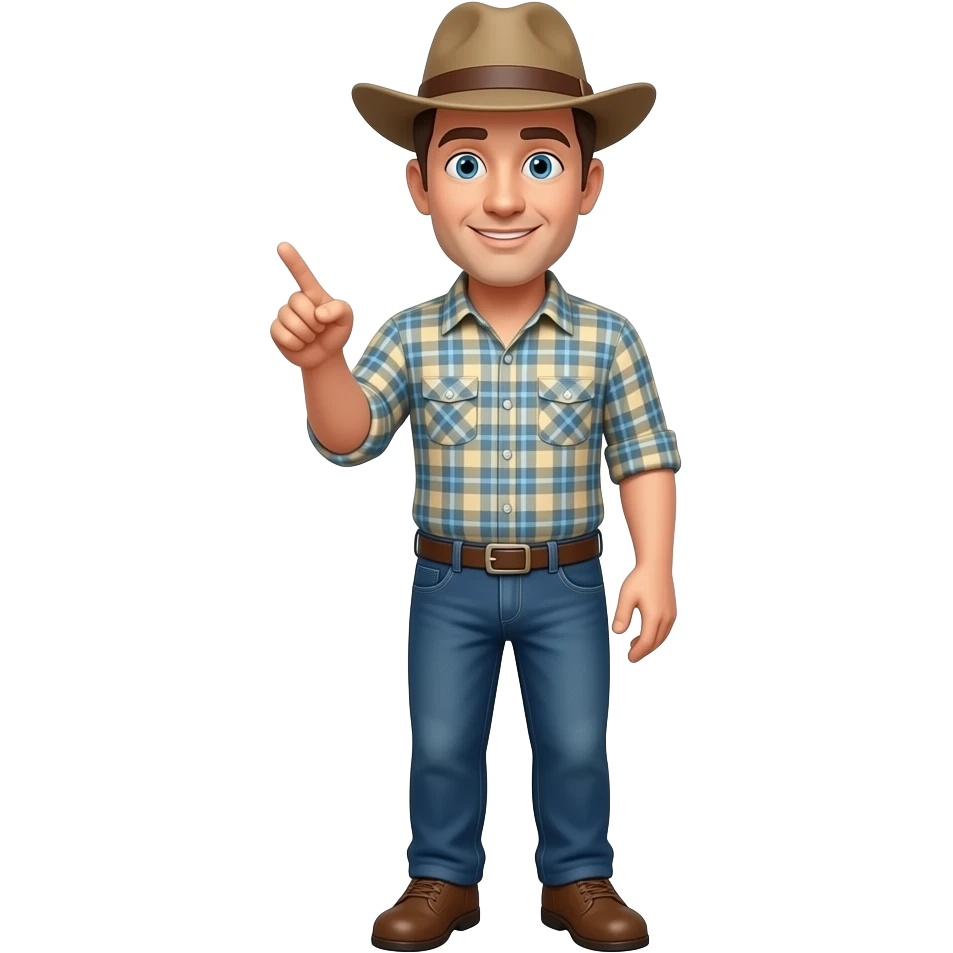 Şapkalı adam parmakla gösterms emoji