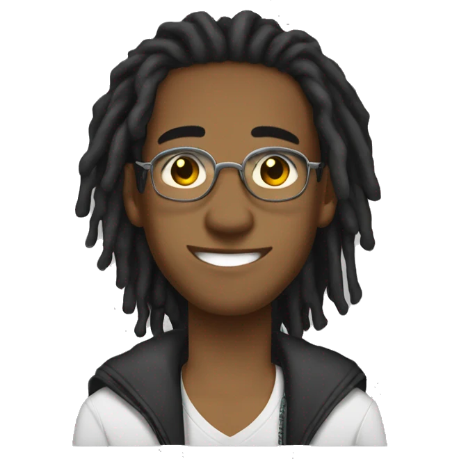 18 year old lightskinned man with dreadlocks and sunglasses emoji