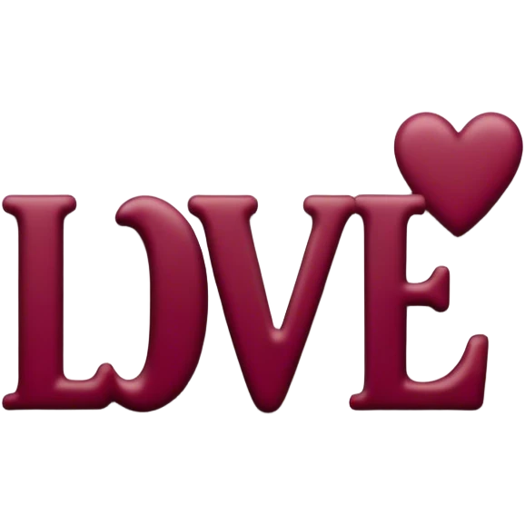 word love in burgundy  emoji