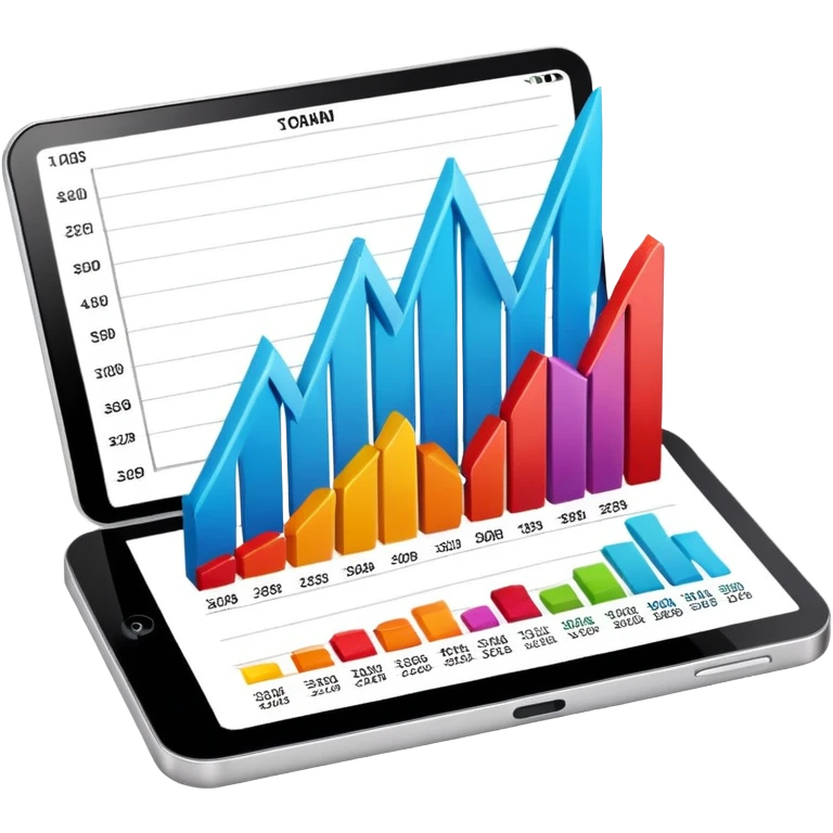 business chart with rising statistics emoji