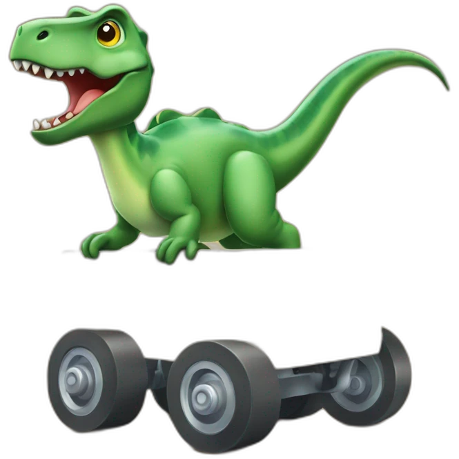 Dinosaure en roller emoji