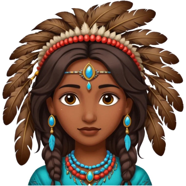 female indian with feather in hair emoji