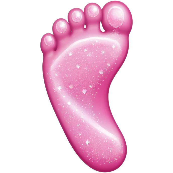 Cute cartoon foot with sugar crystals, candy sprinkles, and a sweet appearance emoji