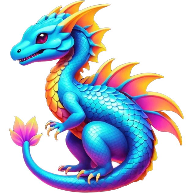 Exotic futuristic lush warm-colored neon Fakémon-creature emoji