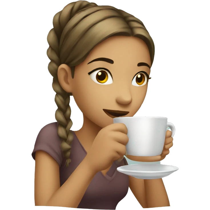 Girl sipping tea emoji