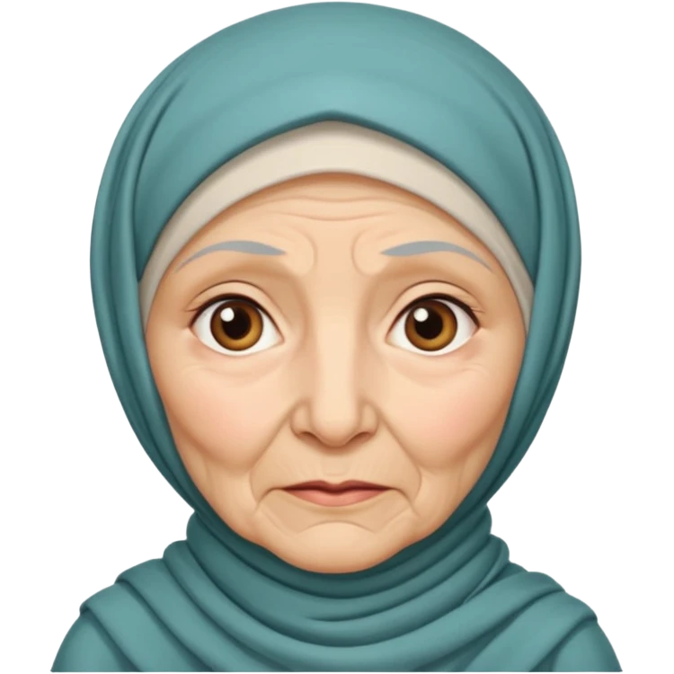 old woman with hijab neutral face white emoji