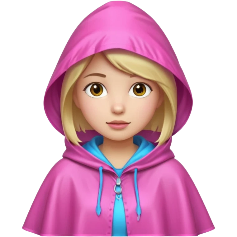 girl with pink rain poncho emoji