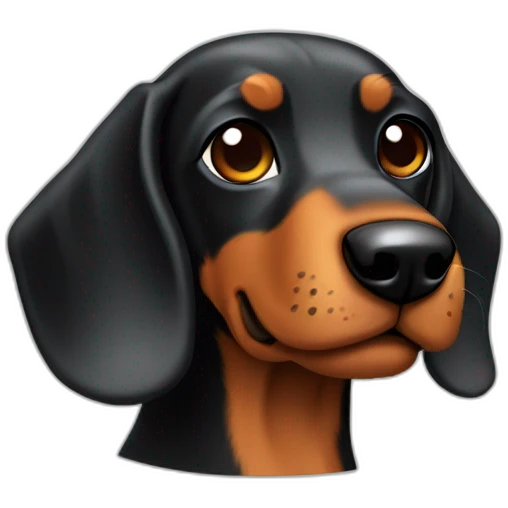 teckel noir et feu emoji