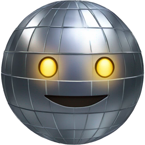 disco ball with light shining off emoji