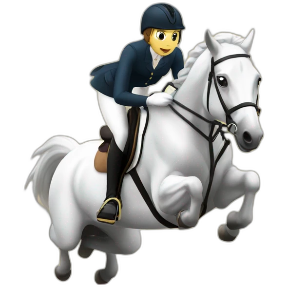 Obstacle flying over equestrian emoji