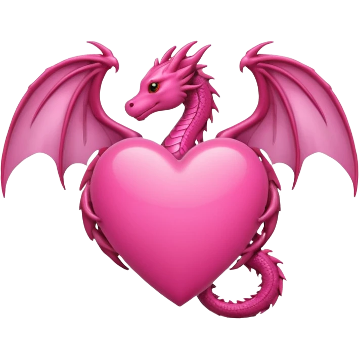 Pink heart with dragon wings emoji