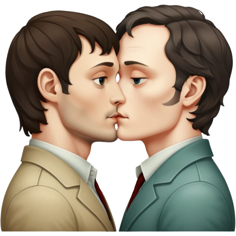Hannibal lecter and will graham kissing emoji