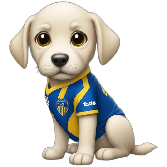 Puppy with a boca juniors shirt without sponsor and without number emoji