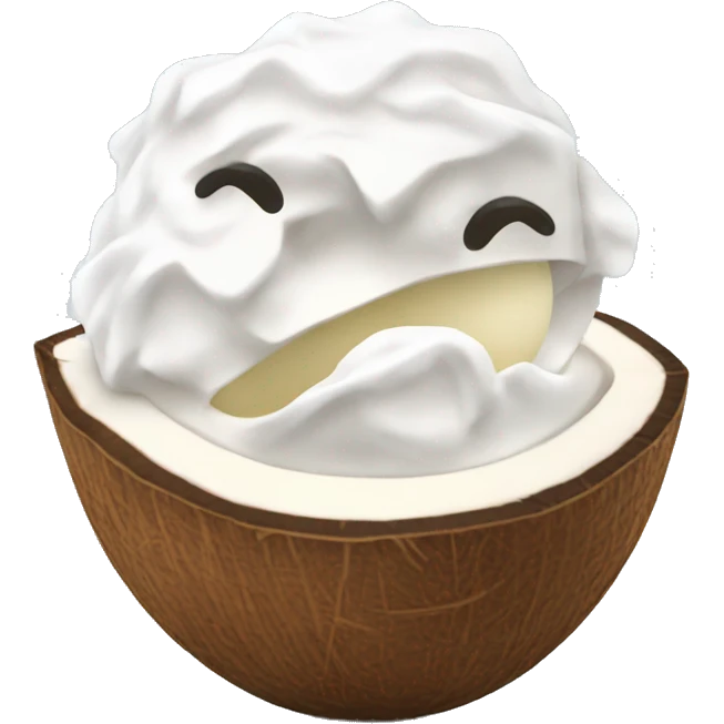 coconut filled with ice cream  emoji