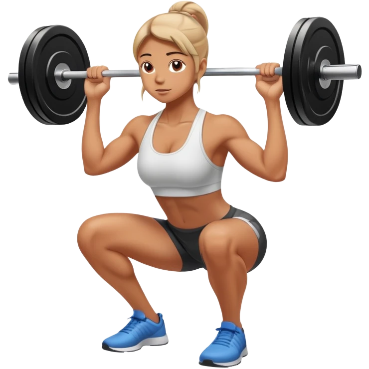 Person with perfect posture doing a squat at the gym emoji