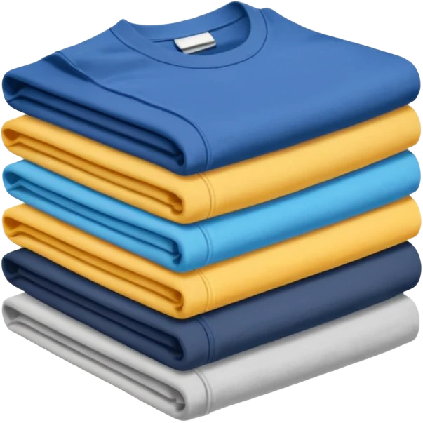 Three T-shirts are folded in a stack emoji