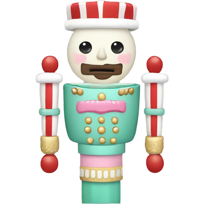 Pastel nutcracker with peppermints  emoji