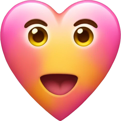 Orange pink yellow heart  emoji