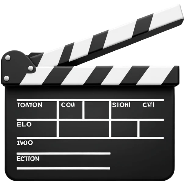 extremely minimalist movie clapper, just two rectangles with a single diagonal line, black and white only emoji