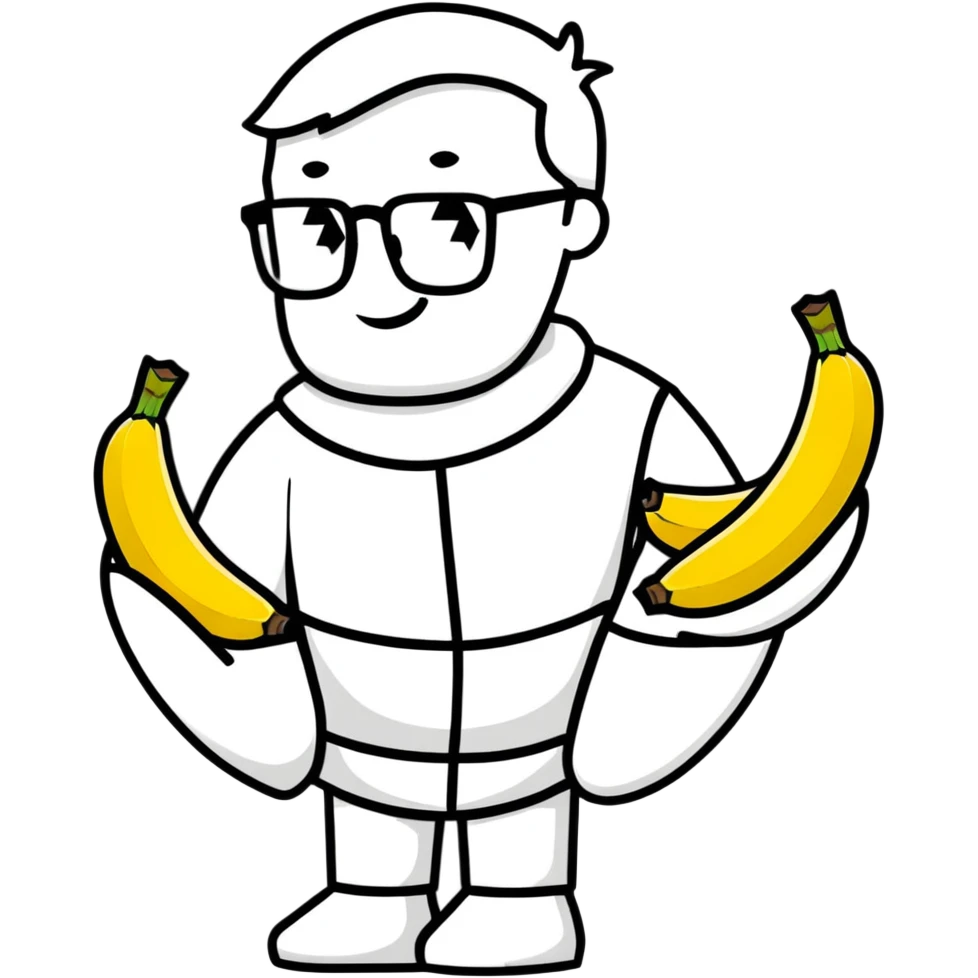a man with black glasses around bananas emoji