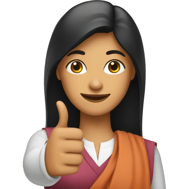 A PAKISTANI WOMAN WITH THUMBS UP emoji