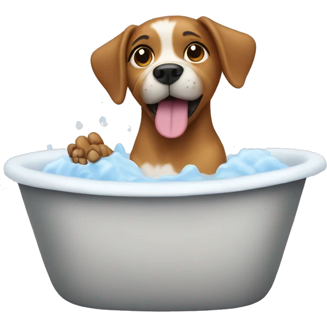 Dog taking a bath emoji