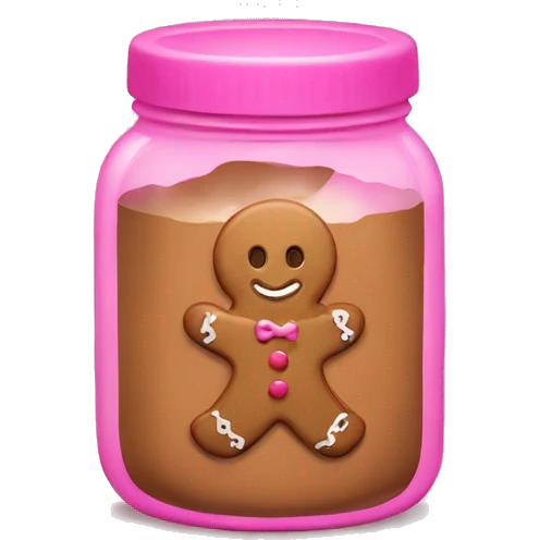 Pink jar with gingerbread emoji