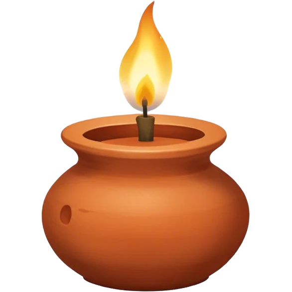 candle in a vessel terracotta color  emoji