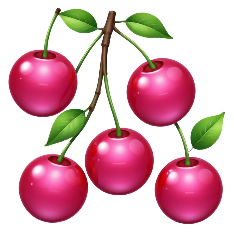 Cherries, but the cherries are pink discoballs instead emoji