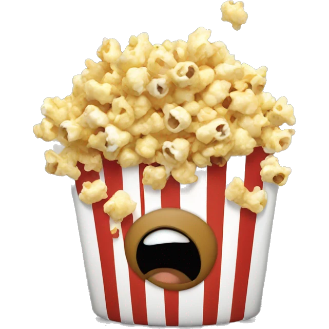 Eyes eating a popcorn emoji