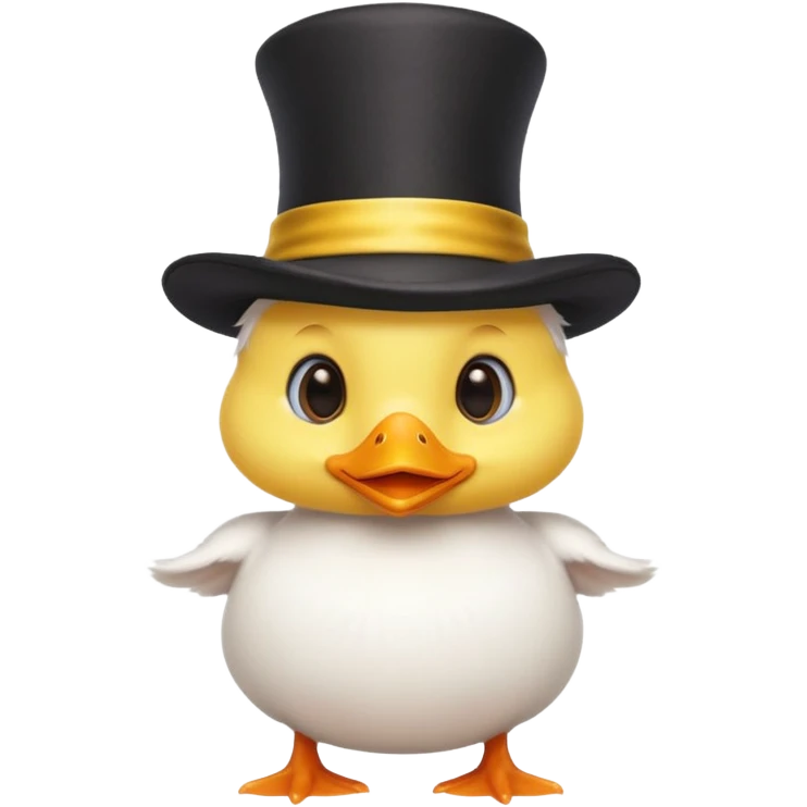 white baby duck with magician hat
 emoji