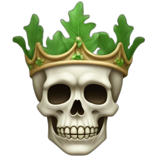 Tête de mort avec une crête verte emoji