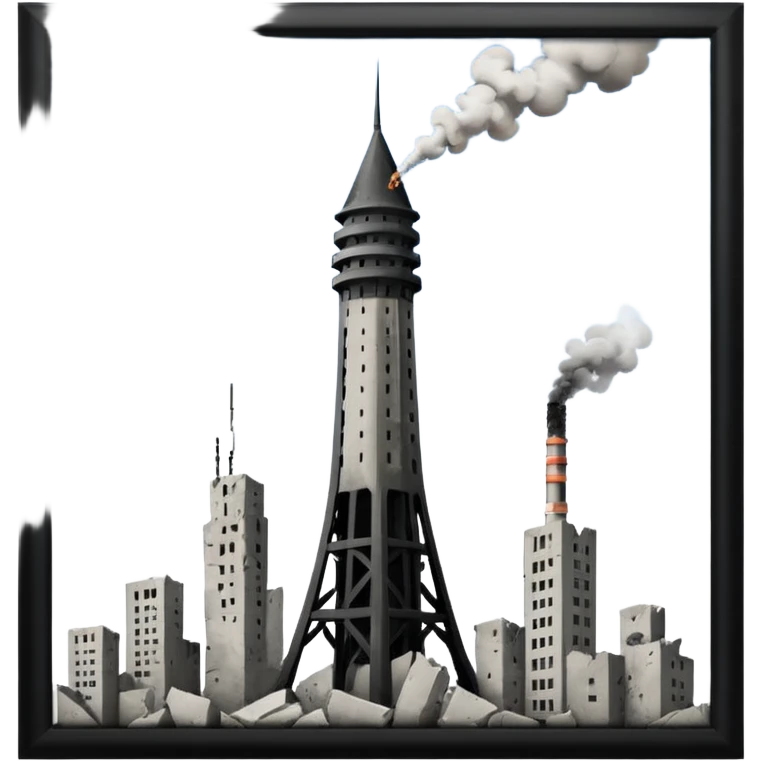 Uçak çarpan kule emoji